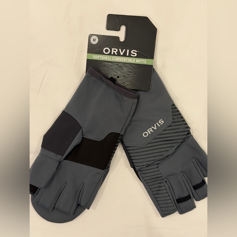 Orvis Charcoal Softshell Convertible Mitts
